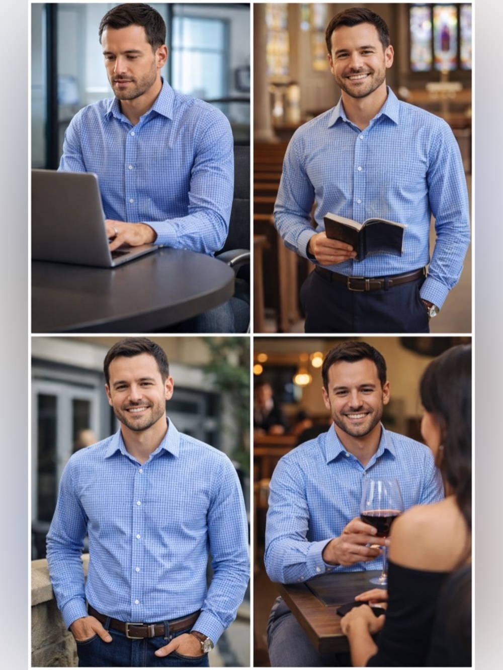 Ministry of Supply Blue Micro-Check Dress Shirt